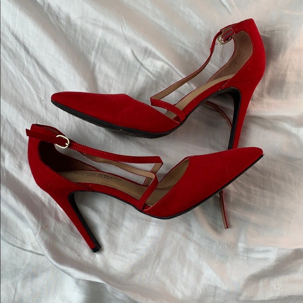 Christian Siriano Red Pointed Toe Heels